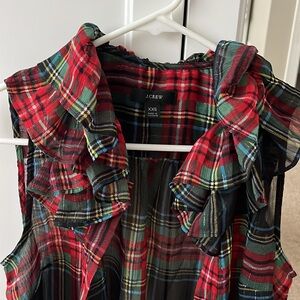 J Crew Sheer Christmas Top
